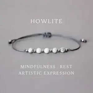 Women's white howlite crystal bracelet best friend gift natural stone gemstone