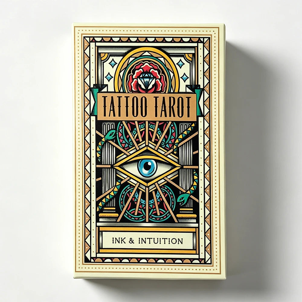 The Tattoo Tarot Cards A 78 Deck Oracle English Visions Divination Edition Borad Playing Games,Great For Beginners, Party Games