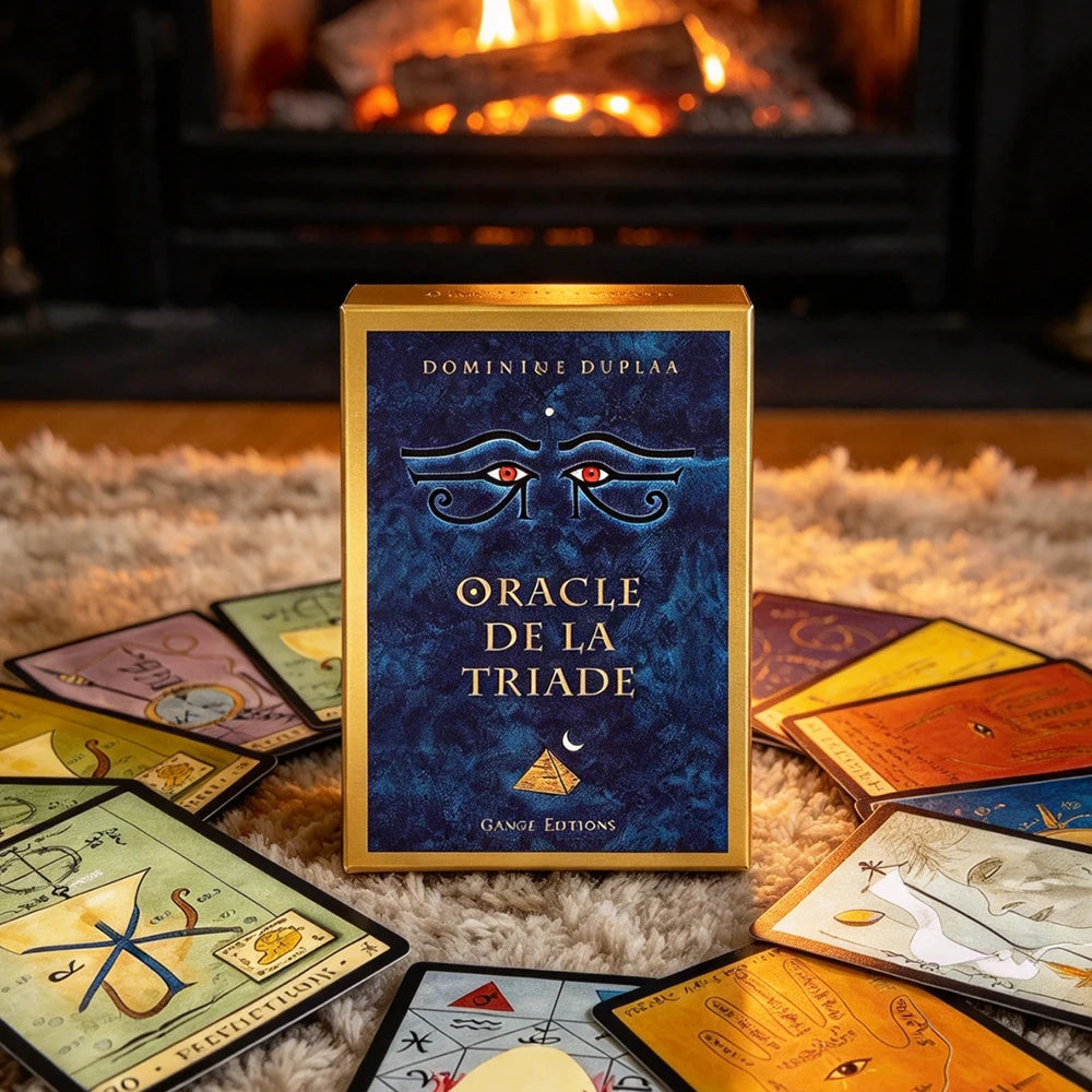 Oracle De La Triade Oracle Cards 57-Card Deck With Paper Instruction Manual,French Version Mystic Divination Cards Game 10.2*7.3