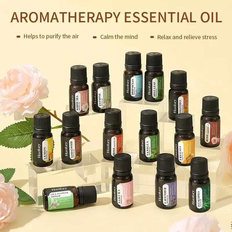 20 Flavors 10ml Essential Oils for Aroma Diffuser Air Humidifier Home Water-soluble Lavender Vanilla Orange Olive Fragrance Oil