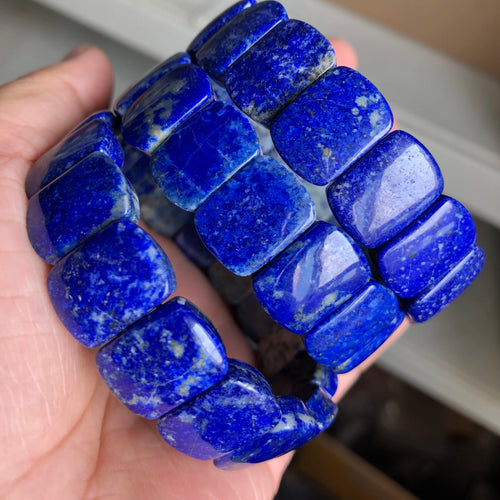 1 Pc Fengbaowu Natural Lapis Lazuli Bracelet Oval Square Beads Crystal Reiki Healing Stone Fashion Jewelry Gift For Women Men