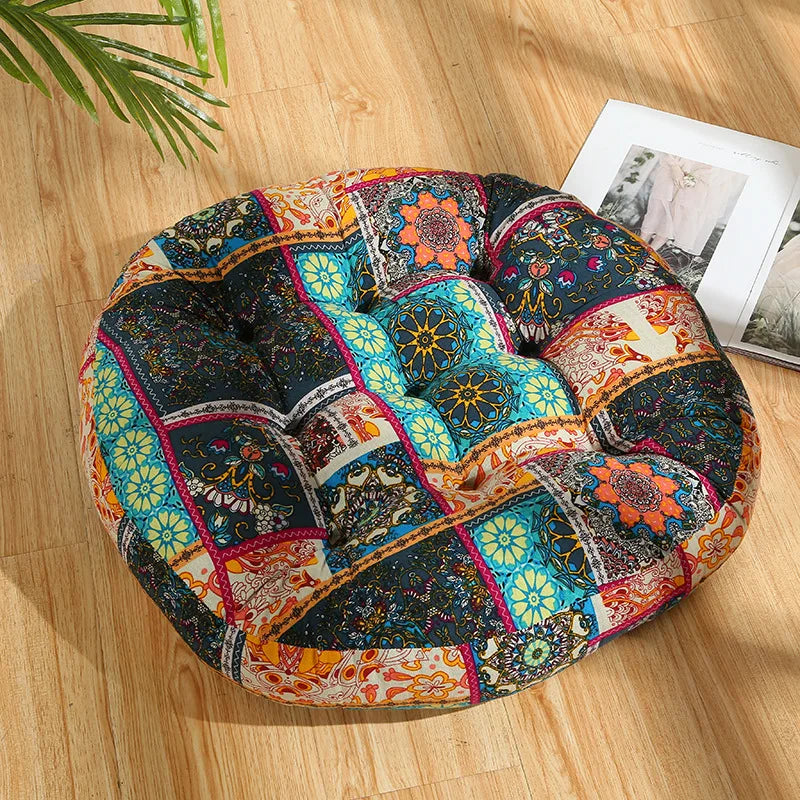 Round Floor Cushion Pillow Thickened Tatami Yoga Mat for Meditation Machine Washable Seat Cushion Office Sleeping Mat