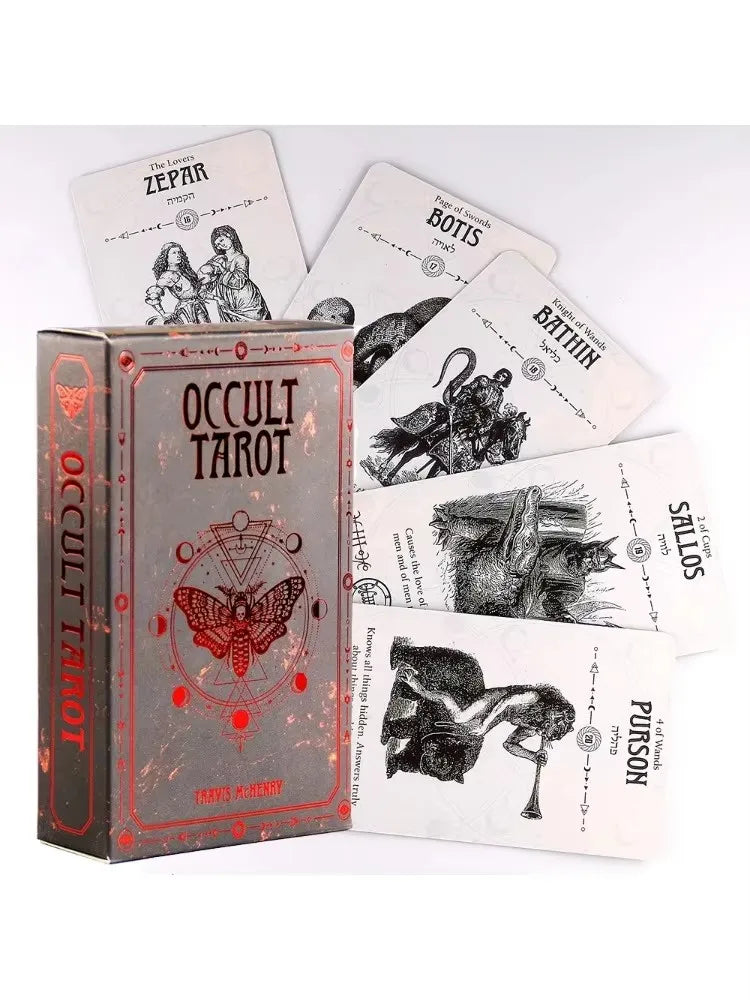 Occult Tarot 78 Divination Cards Set Deck Oracle Card Family Party Playing Cards Board Solomonic Ancient Magickal Grimoires Toy
