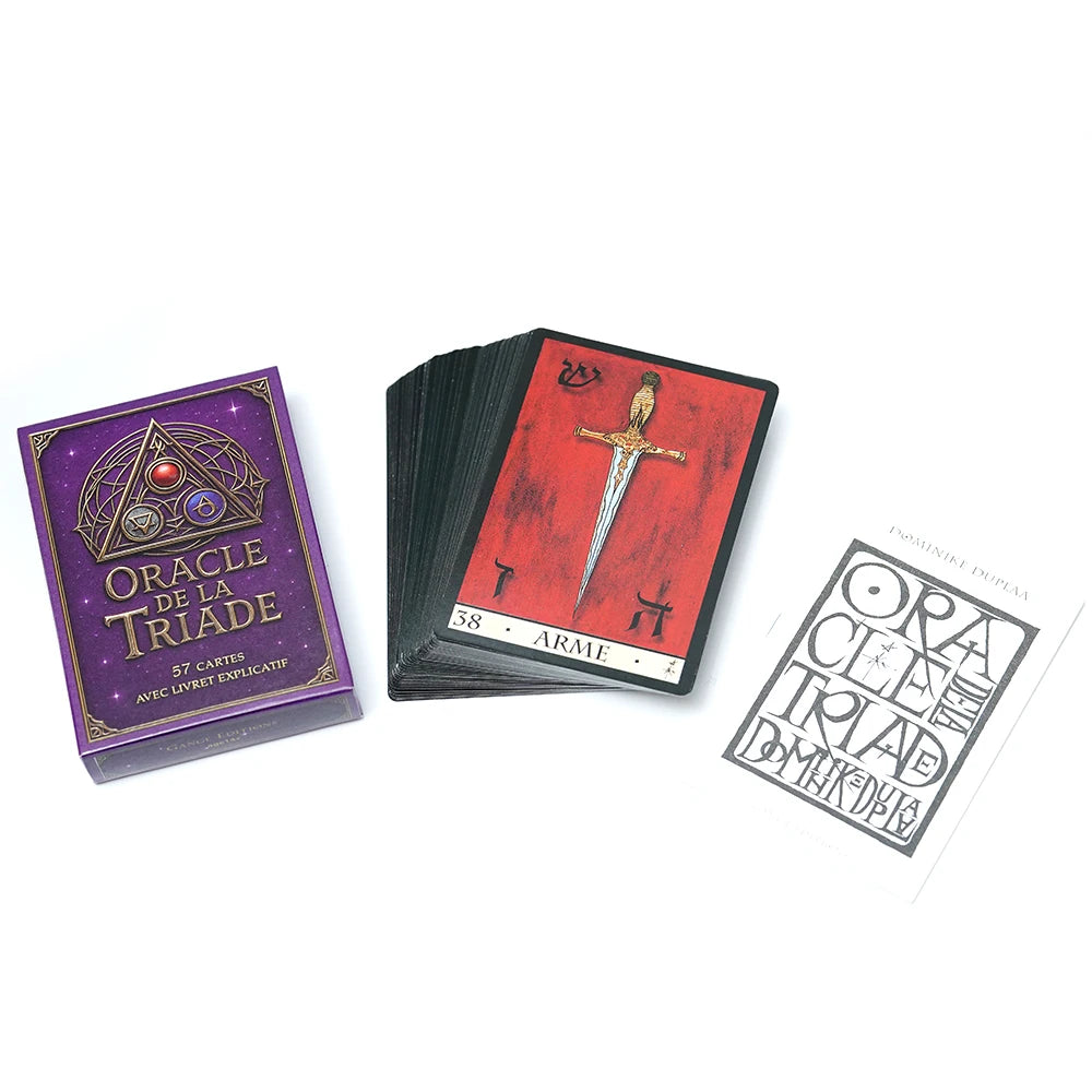 Triad Oracle Deck Mystical Divination Cards with Guidebook Ancient Eye Symbol Tarot Style Spiritual Reading Fortune Telling Medi
