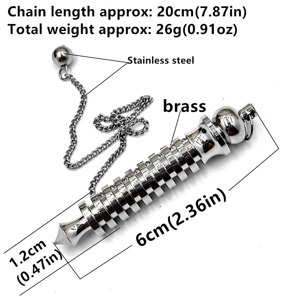 Wholesale, Metal Pendulum For Dowsing Divination Healing Spiritual Wicca Women Men Amulet Screw Shape Pendule Radiestesia Charm