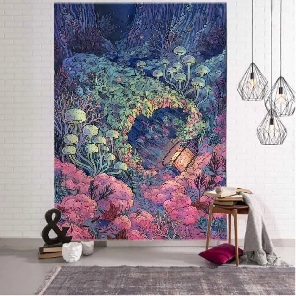 Tapestry Wall Hanging Chakra Psychedelic Art Animal Bohemian Hippie Witchcraft Living Room Bedroom Wall Decoration Yoga Mat