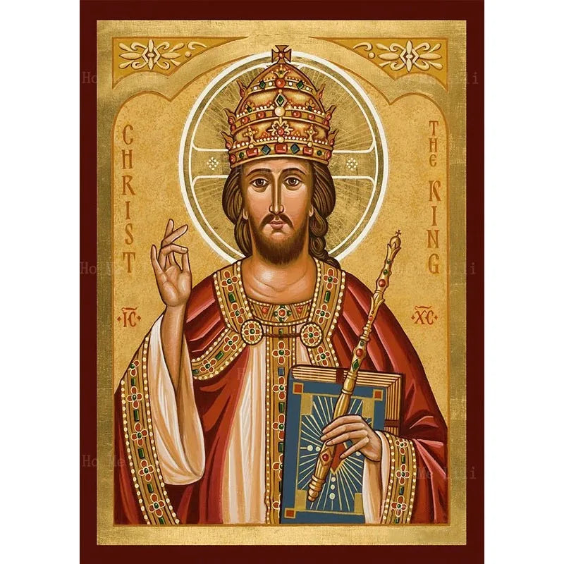 Orthodox Icon Of Christ The King Our Lord Jesus In Glory Divine Resurrection Religion Canvas Wall Art By Ho Me Lili Room Deco