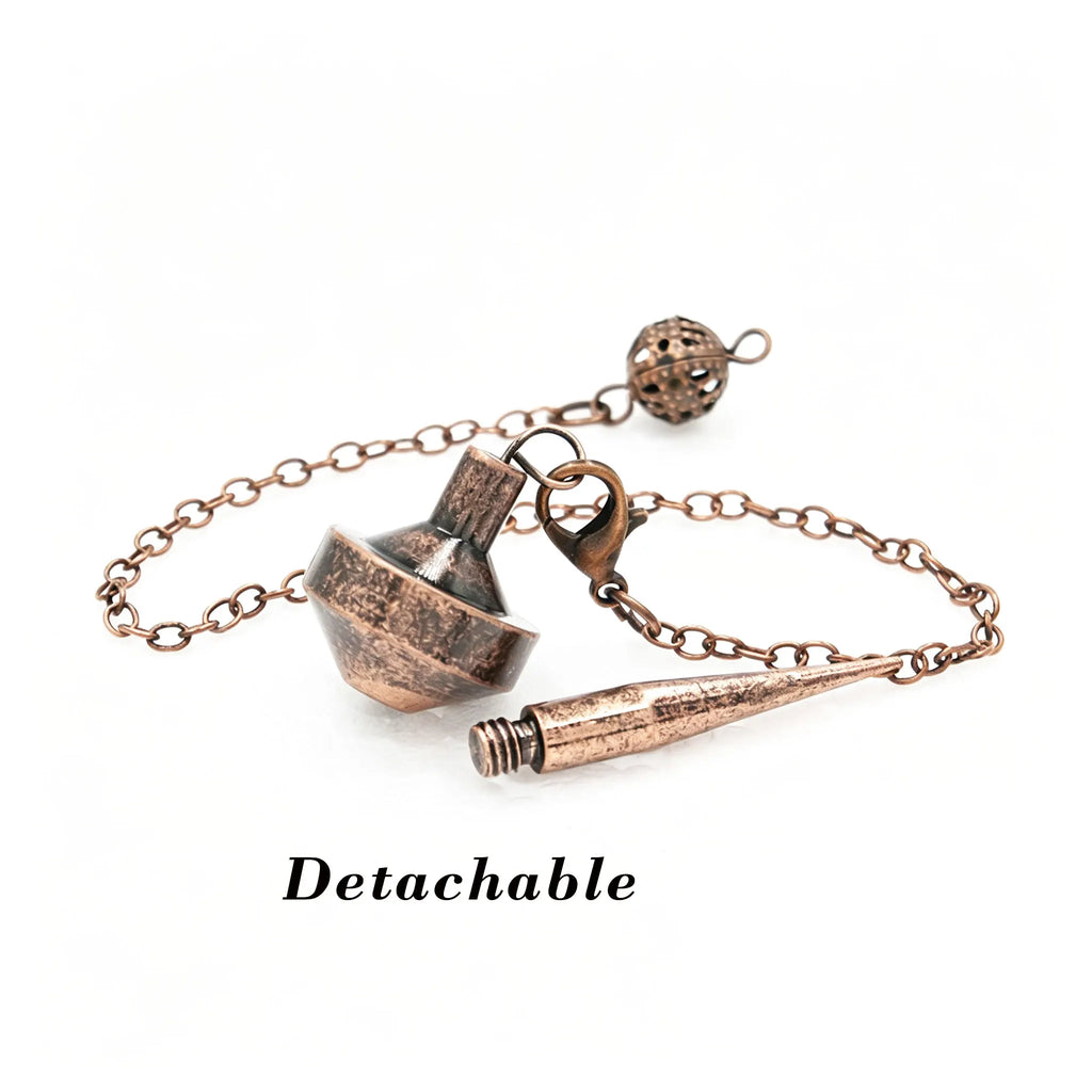 Retro Copper Metal Pendulum for Divination Dowsing Reiki Cone Pointed Pendulums Healing Wicca Spiritual Tool  Witch Pendulo X406