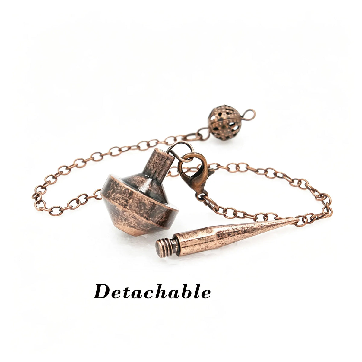 Retro Copper Metal Pendulum for Divination Dowsing Reiki Cone Pointed Pendulums Healing Wicca Spiritual Tool  Witch Pendulo X406