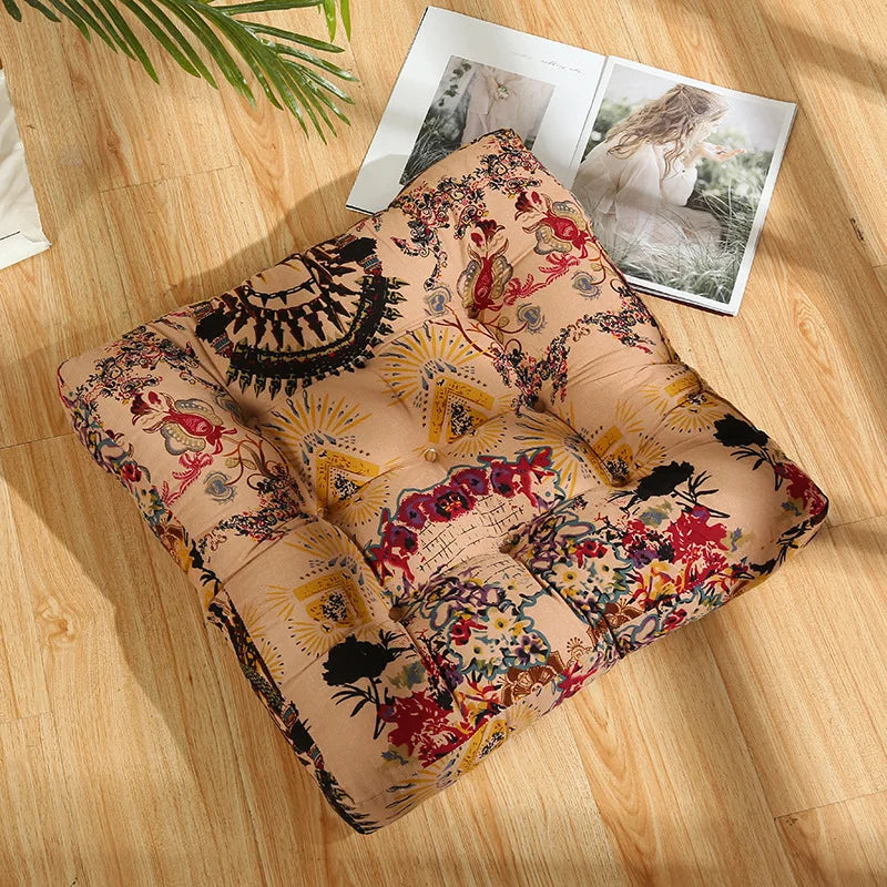 Round Floor Cushion Pillow Thickened Tatami Yoga Mat for Meditation Machine Washable Seat Cushion Office Sleeping Mat