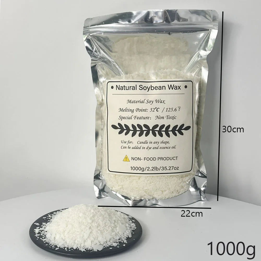 1kg/500/250/100g Pure Soy Wax for Handmade Candles Pre-Core Pigments Aromatherapy Material DIY Crafting Supplies
