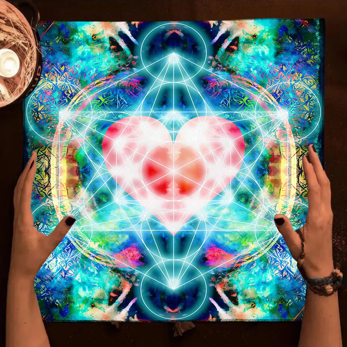 Mandala Flower Of Life Tarot Tablecloth Altar Cloth Pagan Witchcraft Divination Oracle Card Pads Galaxy Tarot Reading Cloth