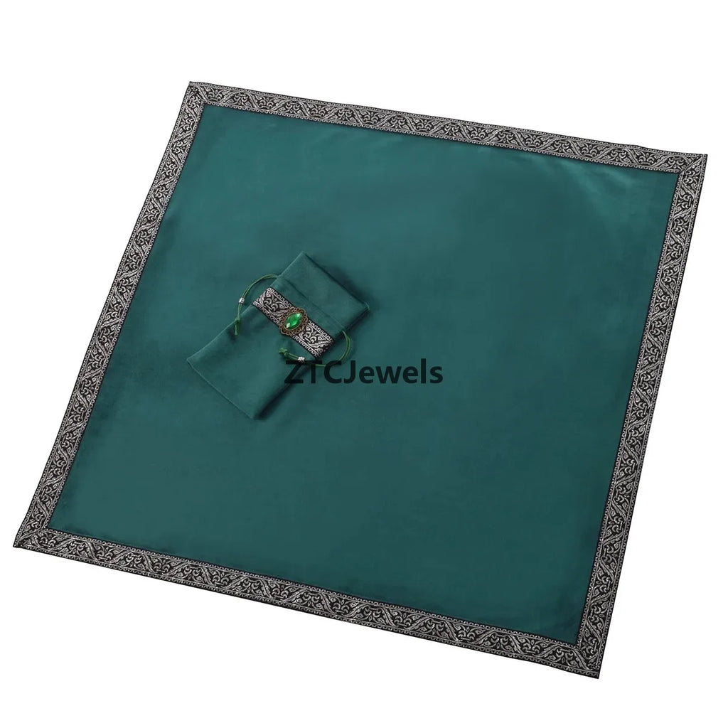 Velvet Tarot Tablecloth with Bag Wicca Divination Altar Cloth Cosplay Fortune Telling Board Game Accessories