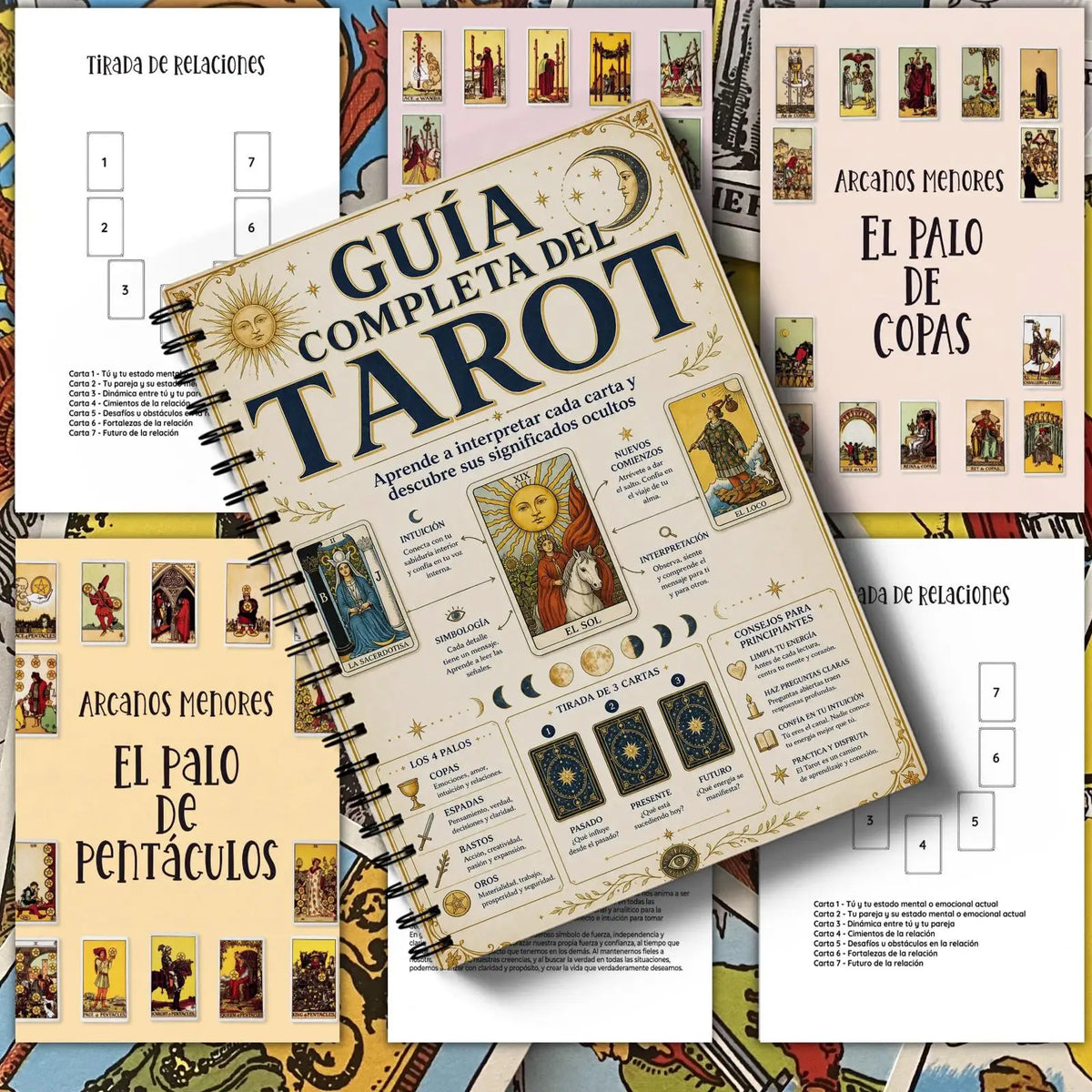 Spanish Edition A5 Ancient Grimoire Codex Clipbook, Legend Card Guide for Witchcraft Astrology Crystal Lovers