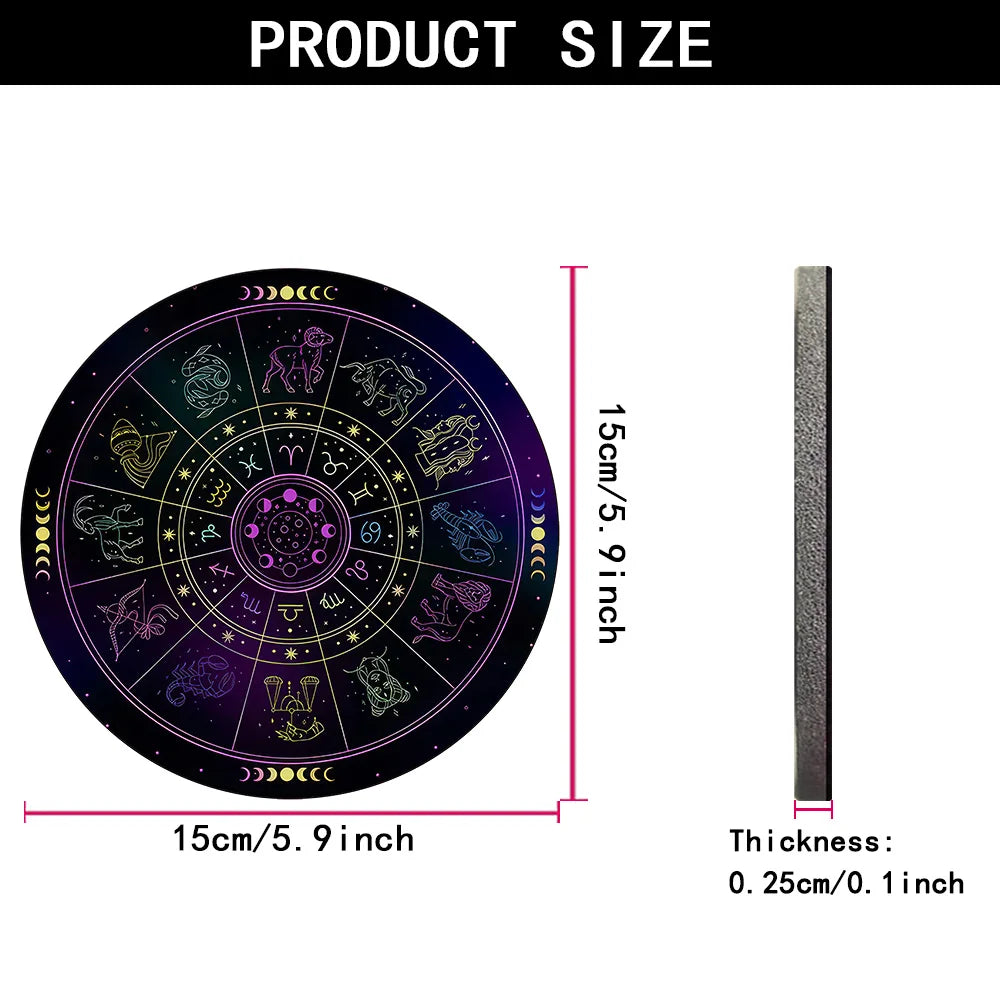 Crystal & Star Astrology Rubber Pendulum Board Mysterious Divination Altar Decor Suitable for Astrology Games & Pendulum Scrying