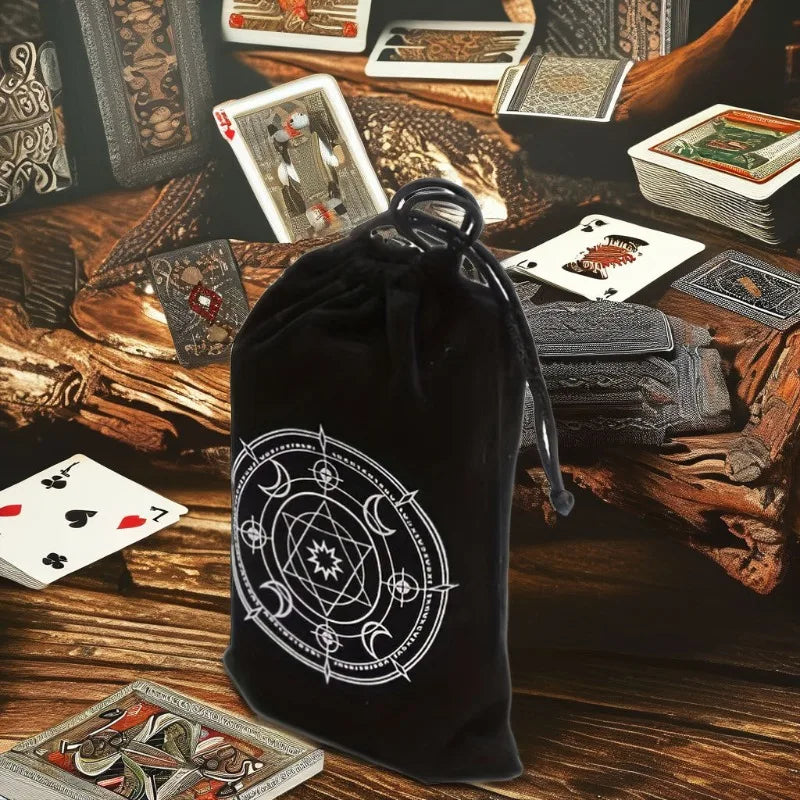 1Piece 12x18cm Black Velvet Tarots Bag Cards Storage Runes Constellation Witch Divination Accessories Jewelry Dice Pouch
