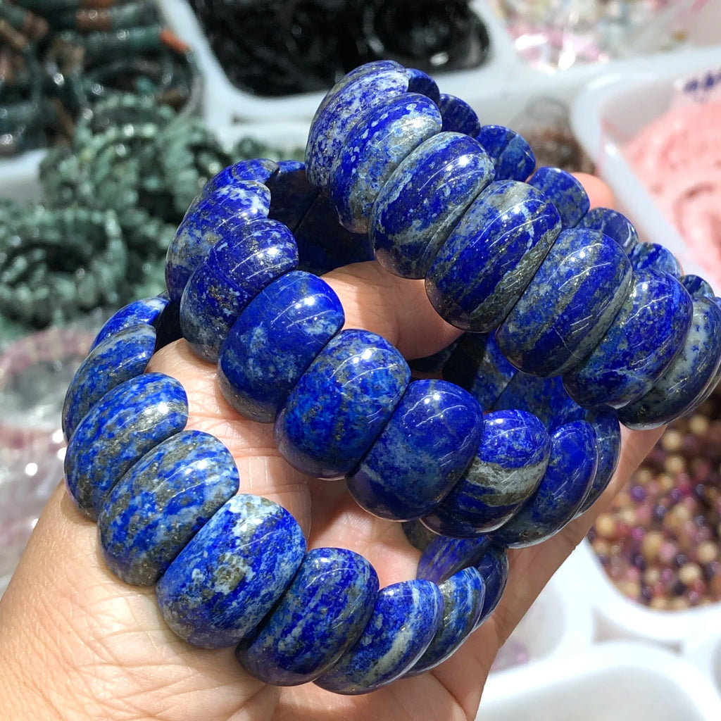 1 Pc Fengbaowu Natural Lapis Lazuli Bracelet Oval Square Beads Crystal Reiki Healing Stone Fashion Jewelry Gift For Women Men