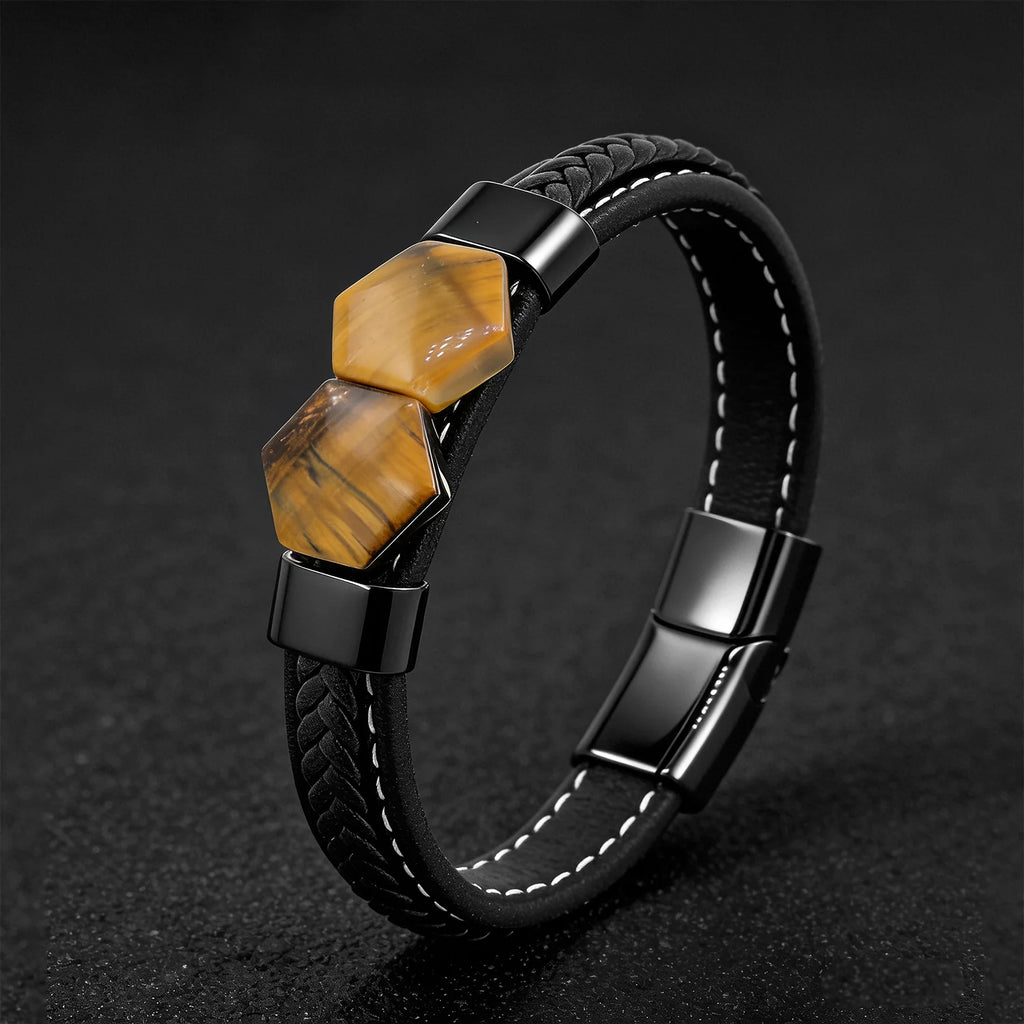 Natural Tiger Eye Stone Bracelet For Men & Women - Healing Crystal Energy Adjustable Minimalist 2026 Trendy Fashion Jewelry