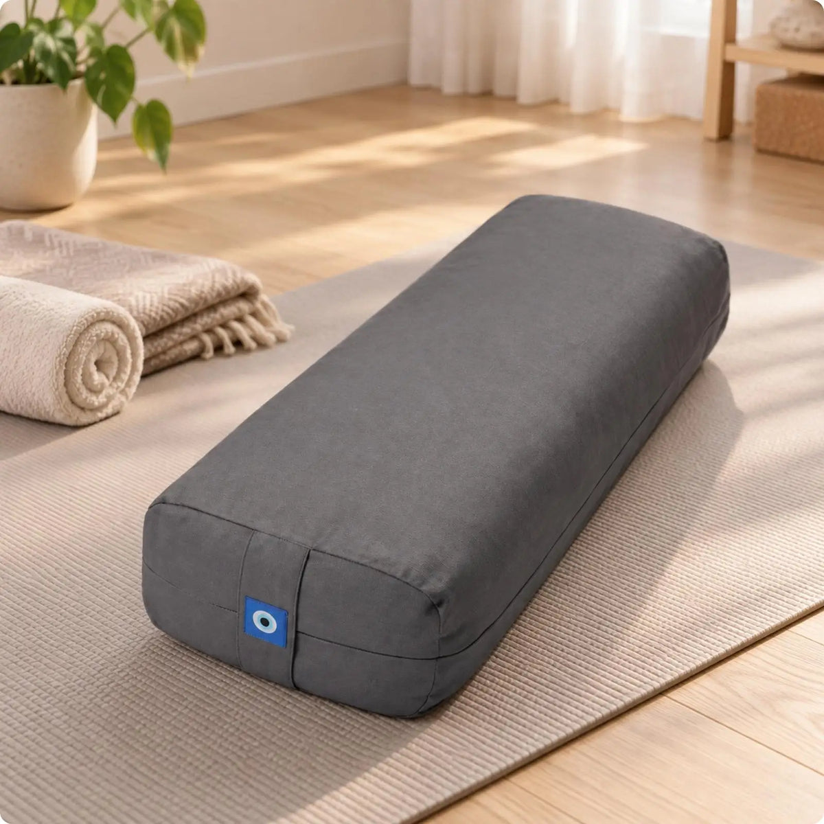 Yoga Bolster Pillow Cotton Rectangular Cushion for Relaxation Exercise Support for Neck Reclining Restorative Fitness Gear