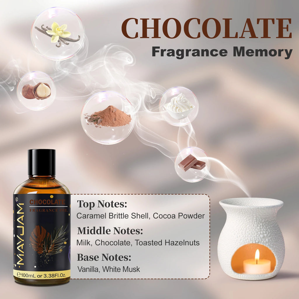 MAYJAM Fragrance Oil Hotel Lilac Forest Pine Bay Rum Chocolate White Santal Scents for Diffuser Candle Making 100ml Aroma Oil