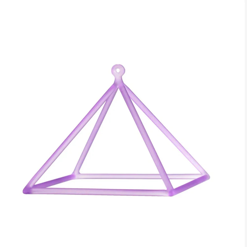 STAR LINKUP 8 Inch Color Clear Quartz Crystal Singing Pyramid for Meditation and Sound Healing with Free Mallet