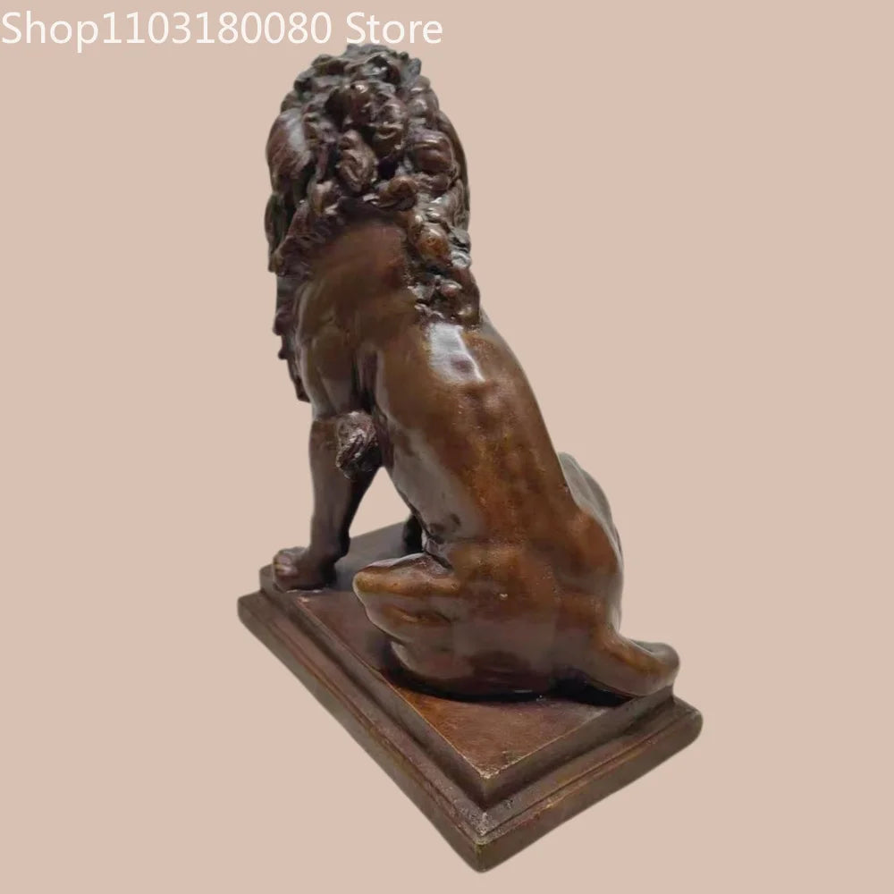 21cm Antique Finish Copper Lion of Judah statue Judaica Home Altar decor sculpture