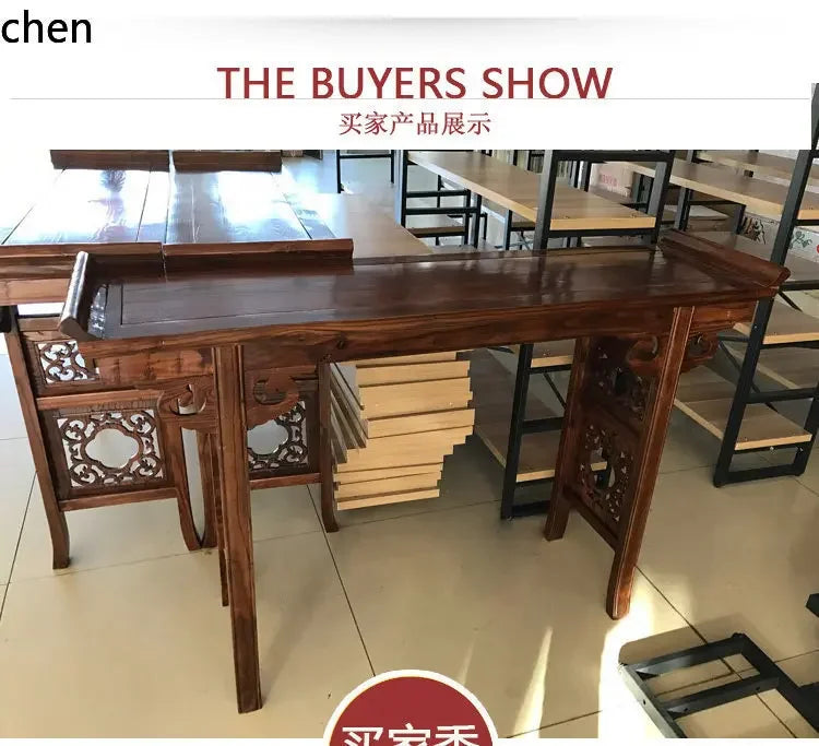 r5.21 chinoiserie solid wood casual buddha table antique carved entrance altar zen style altar elm god of wealth incense altar