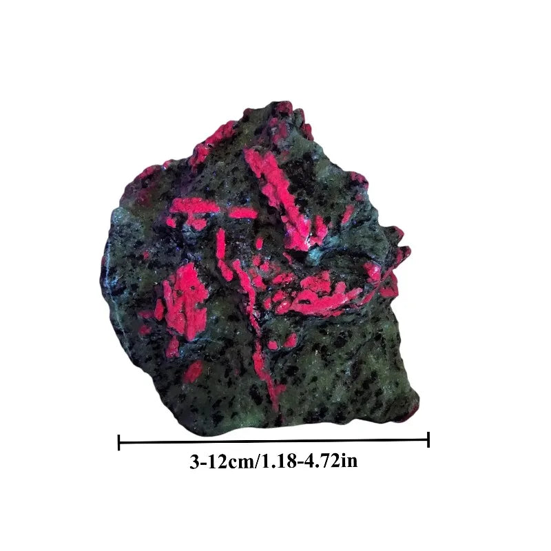 Natural, high-quality Ruby in Zoisite stone - irregularly shaped red and green rough stones, unpolished and rough