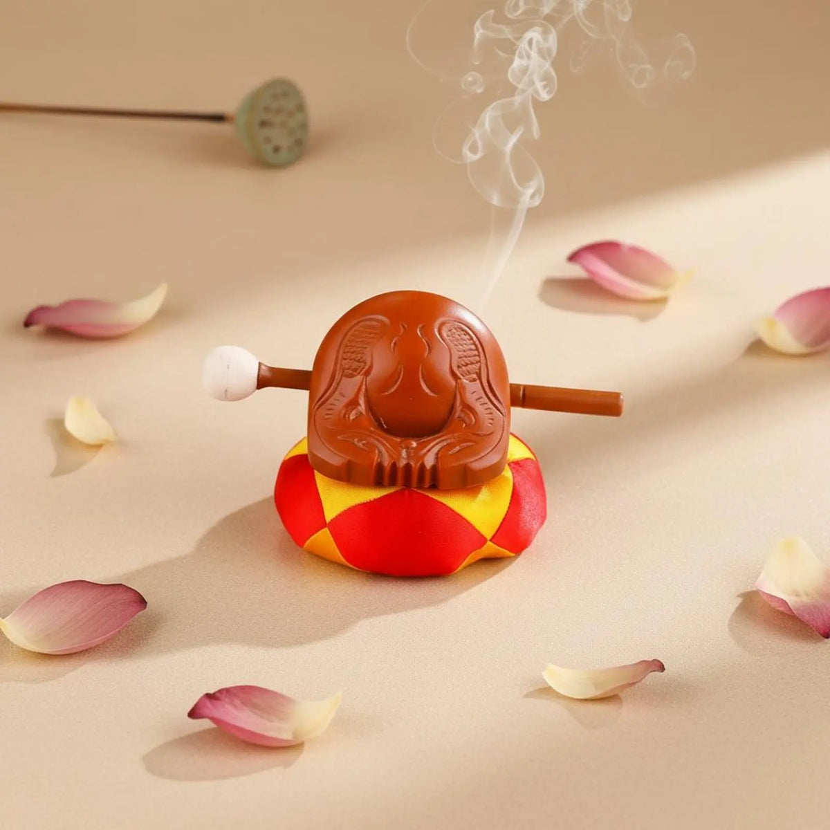 Rosewood Wood Temple Block Fine Carving Wooden Aquatic Creature Drum Carved Wood Aquatic Creature Sonorous Sound Religious Item