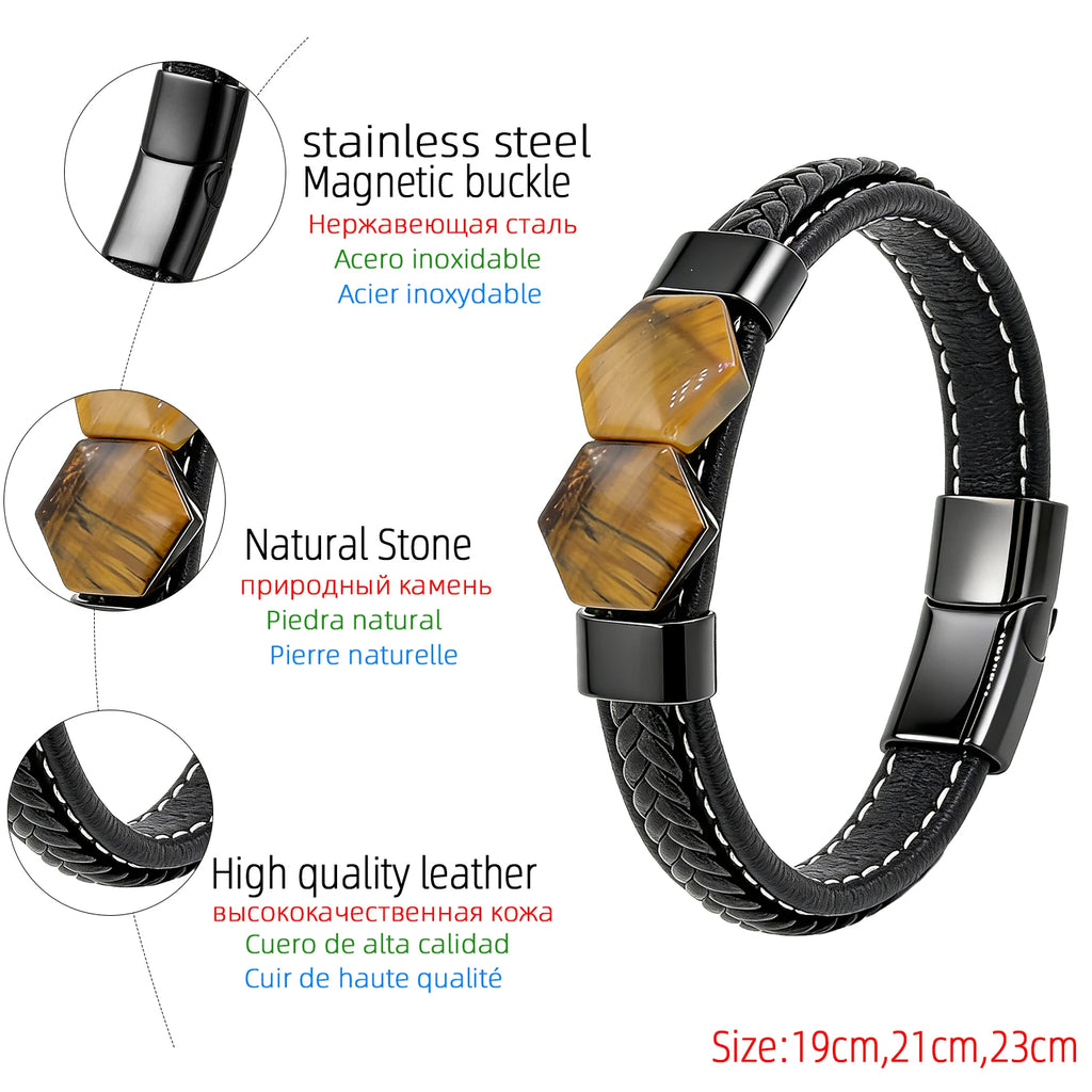 Natural Tiger Eye Stone Bracelet For Men & Women - Healing Crystal Energy Adjustable Minimalist 2026 Trendy Fashion Jewelry