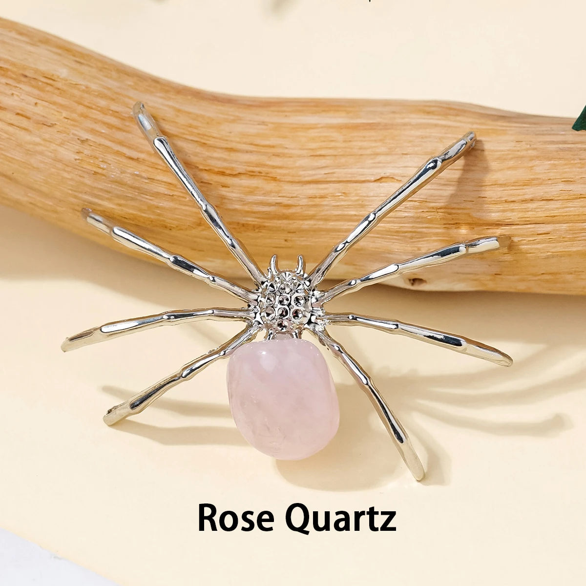 1 Pc Natural Crystal Tumbled Stone Spider Figurine – Halloween Prop, Home Desktop Decor, Handcrafted Ornament, Halloween Gift