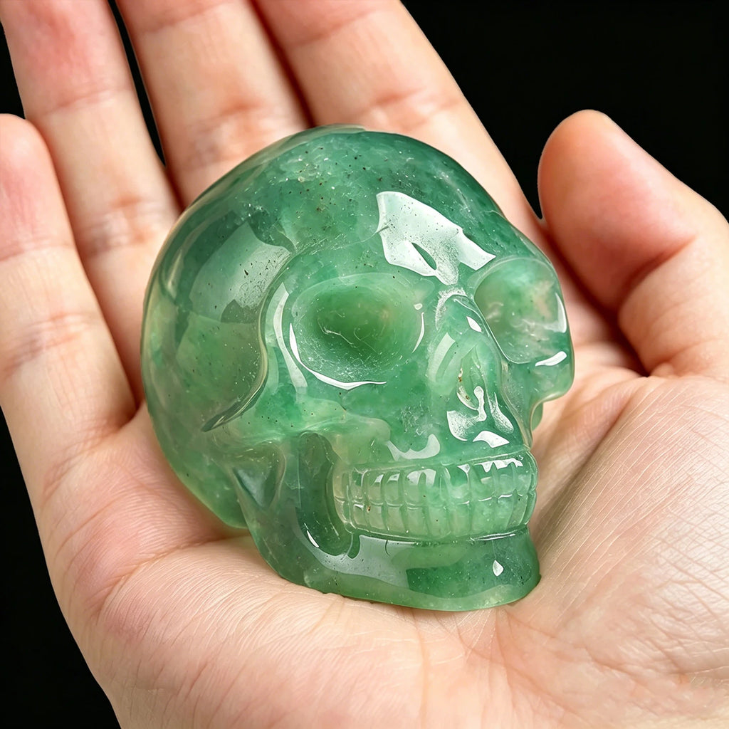 2 Inch Natural Crystal Skull Figurine Hand Carved Gemstone Amethyst Skull Statue Home Desk Decor Ornament Halloween Gift