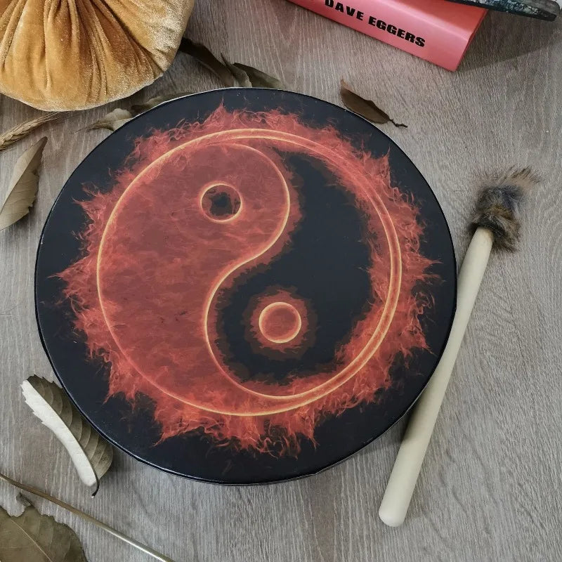 Tree of Life Shaman Drum Yoga Sound Healing Tambourines with Stick Adult Meditation Hand Drums Percussion Musical Instruments