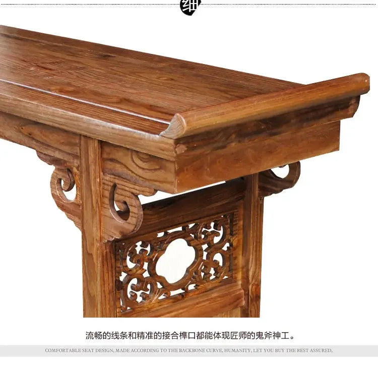 r5.21 chinoiserie solid wood casual buddha table antique carved entrance altar zen style altar elm god of wealth incense altar