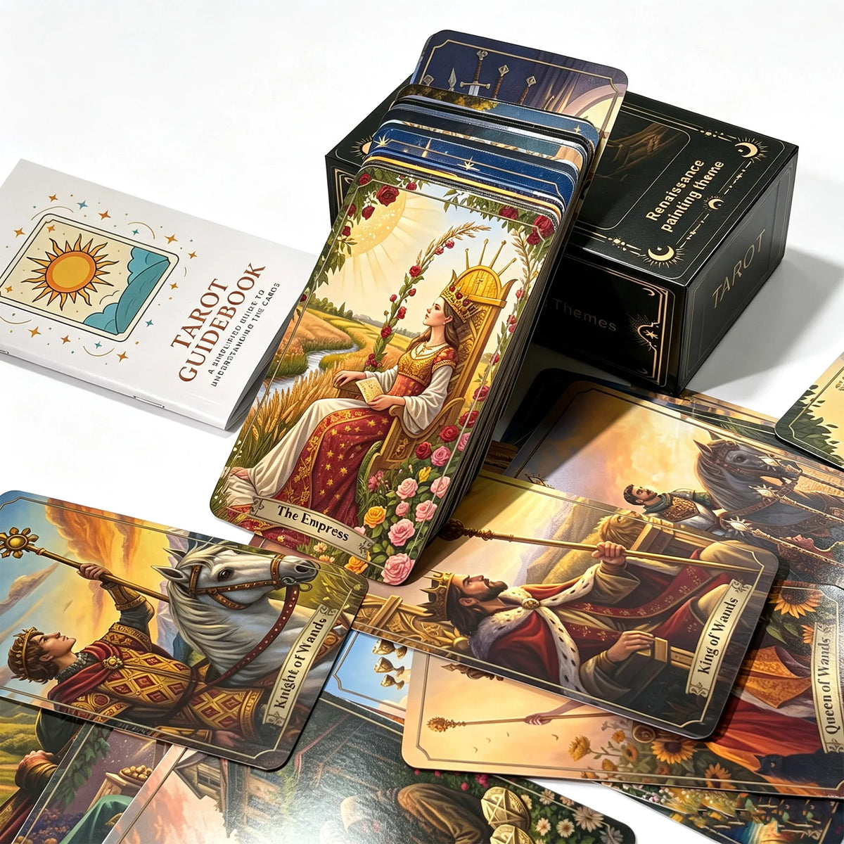 Renaissance Tarot Deck 78 Pcs High‑Quality Tarot Cards with Tarot Mat for History Art Enthusiasts Spiritual Journey Divination