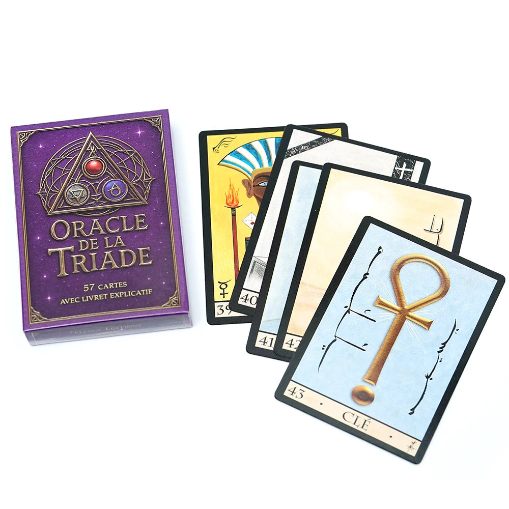 Triad Oracle Deck Mystical Divination Cards with Guidebook Ancient Eye Symbol Tarot Style Spiritual Reading Fortune Telling Medi