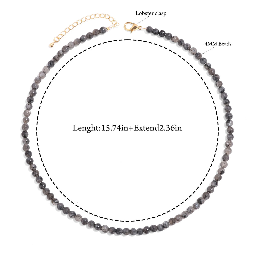 4mm Natural Amethysts Round Beads Necklace with Card for Women Female Healing Reiki Spiritual Energy Necklace Jewelry Gifts