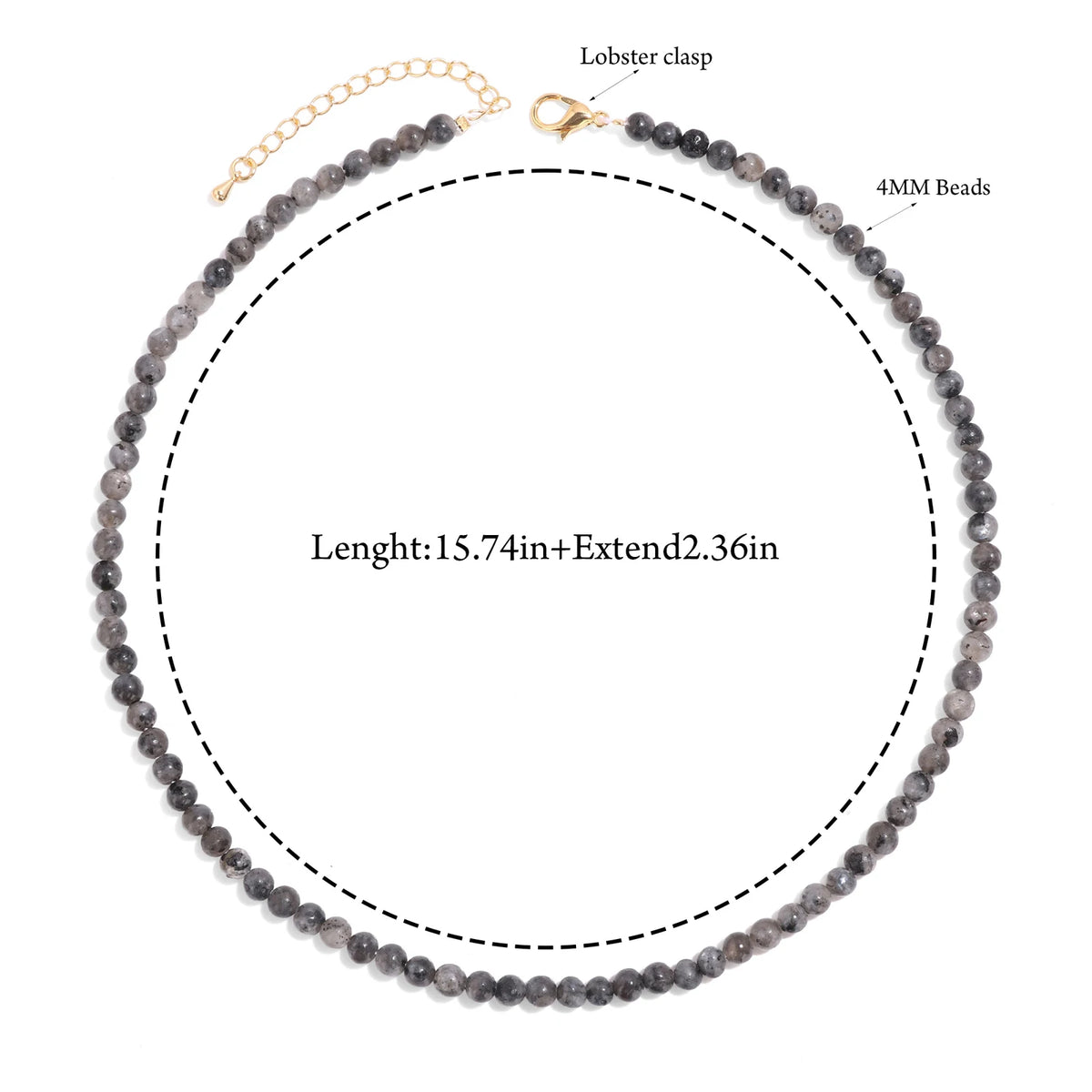 4mm Natural Amethysts Round Beads Necklace with Card for Women Female Healing Reiki Spiritual Energy Necklace Jewelry Gifts