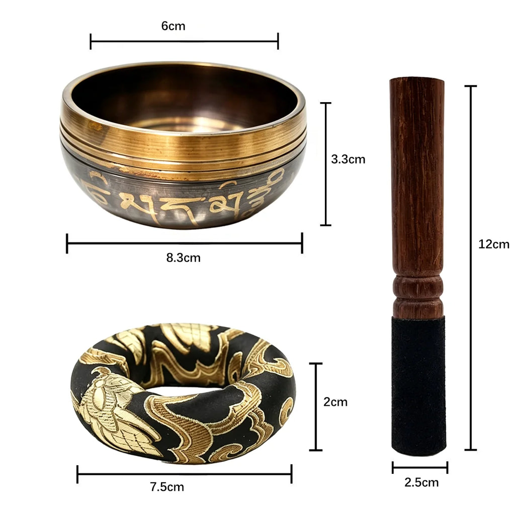 Miwayer Lotus Tibetan Singing Bowl Set, Unique Gift for Meditation Yoga Relaxation & Chakra Healing