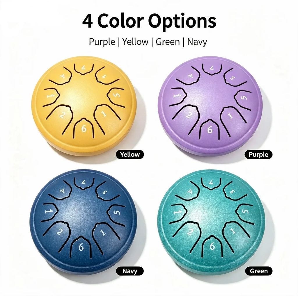 Miwayer 8 Tone 4.5 Inch Steel Tongue Drum Mini Handpan with Mallets Portable Meditation Percussion Instrument