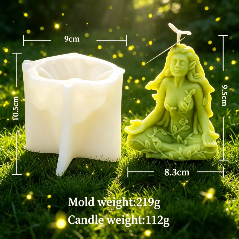 Wiccan Spiritual Goddess Candle Silicone Mold 3D Mother Earth Gaia Wax Mould for Resin Soap Witchy Boho Celestial Home Decor