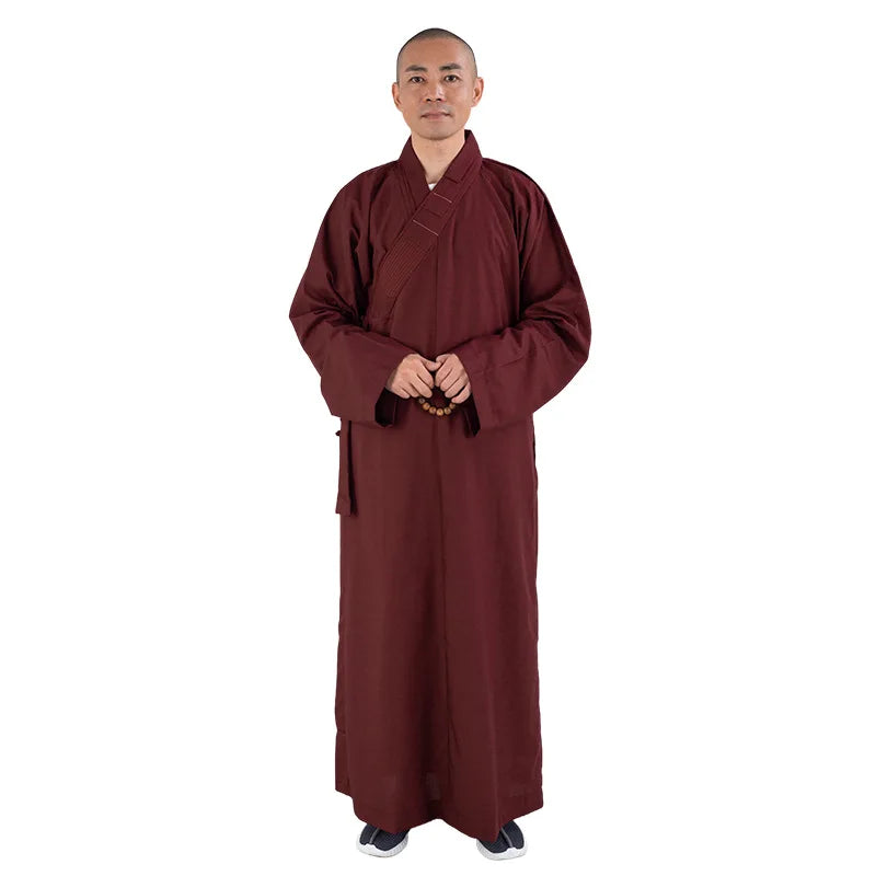High Quality Monk Traditional Chinese Clothing Long Robes for Buddhism Buddhist Clothing for Adults Men Haiqing Meditation Gown