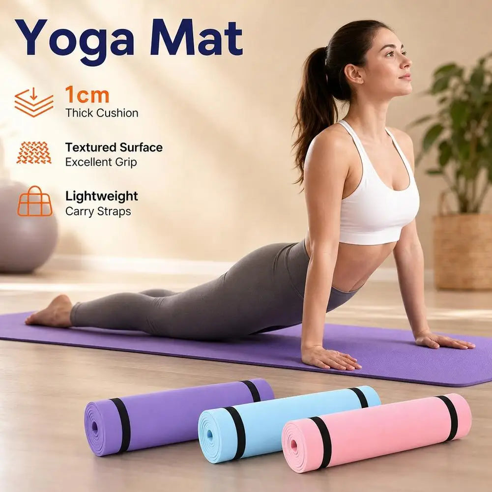 6mm Yoga Mat Non Slip Outdoor Lightweight Portable Fitness Exercise Pad Extra Thick Cushion Workout Mat For Travel Pilates
