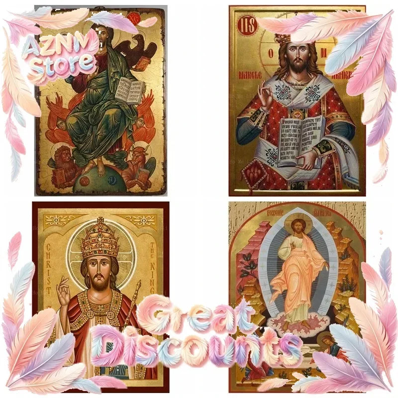 Orthodox Icon Of Christ The King Our Lord Jesus In Glory Divine Resurrection Religion Canvas Wall Art By Ho Me Lili Room Deco