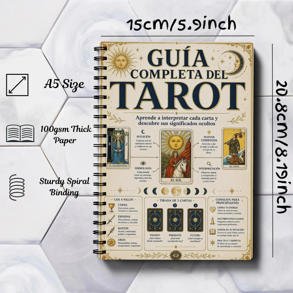 Spanish Edition A5 Ancient Grimoire Codex Clipbook, Legend Card Guide for Witchcraft Astrology Crystal Lovers