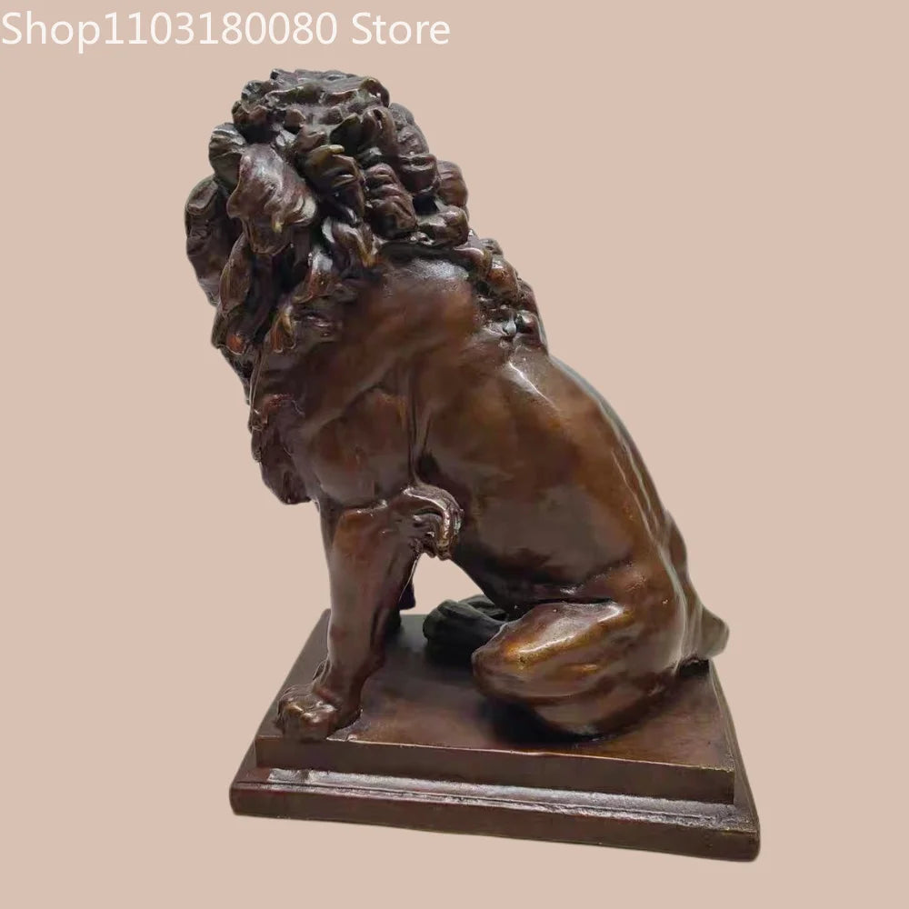 21cm Antique Finish Copper Lion of Judah statue Judaica Home Altar decor sculpture