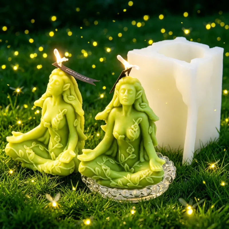 Wiccan Spiritual Goddess Candle Silicone Mold 3D Mother Earth Gaia Wax Mould for Resin Soap Witchy Boho Celestial Home Decor