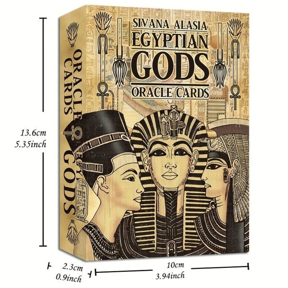 Egyptian Gods Oracle Cards - Ancient Egypt Divination Deck 12.6*8.9cm for Meditation, Guidance - Papyrus Art Style