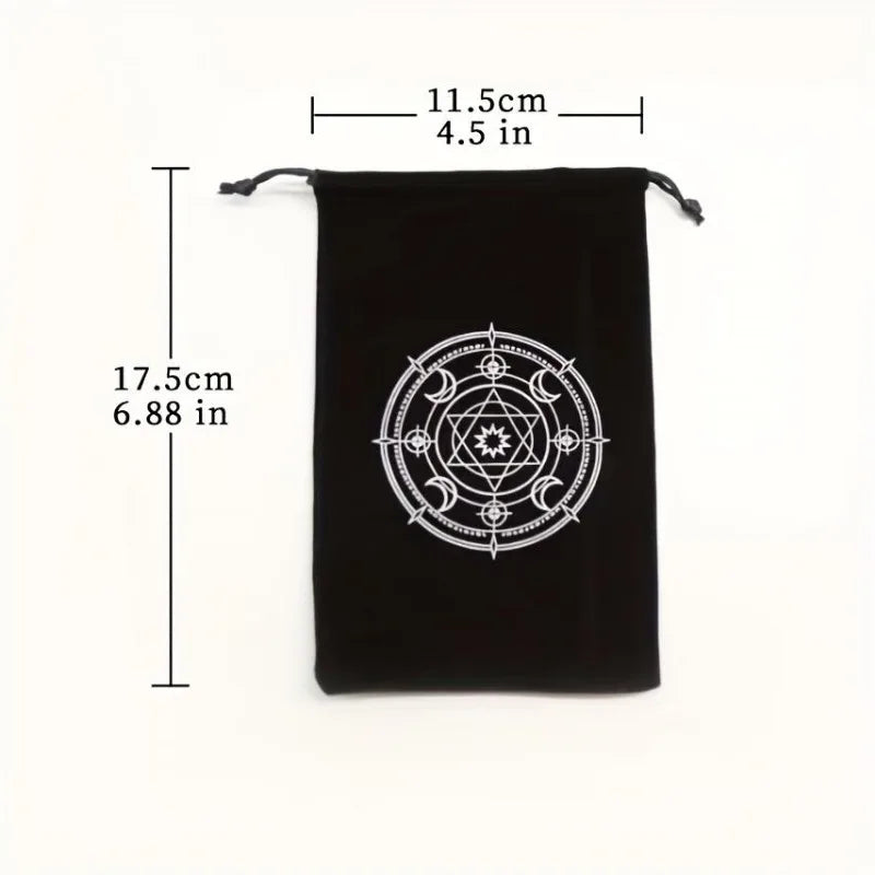 1Piece 12x18cm Black Velvet Tarots Bag Cards Storage Runes Constellation Witch Divination Accessories Jewelry Dice Pouch
