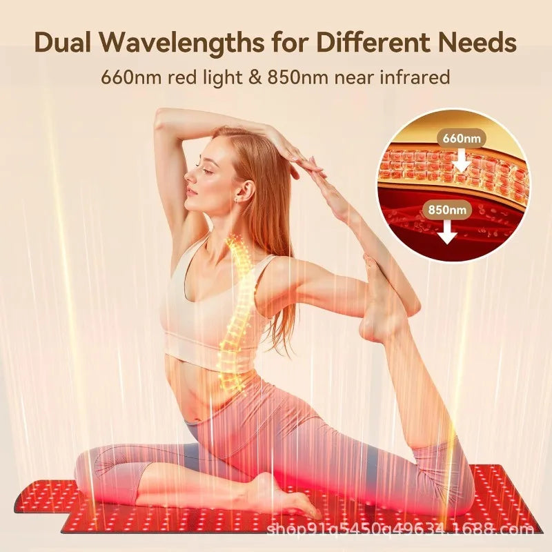 Red Infrared Light Therapy Pad skincare 420PCS 3 in1 LEDs far infrared Waist Back Shoulder Muscle Pain Yoga mat Relief Relax